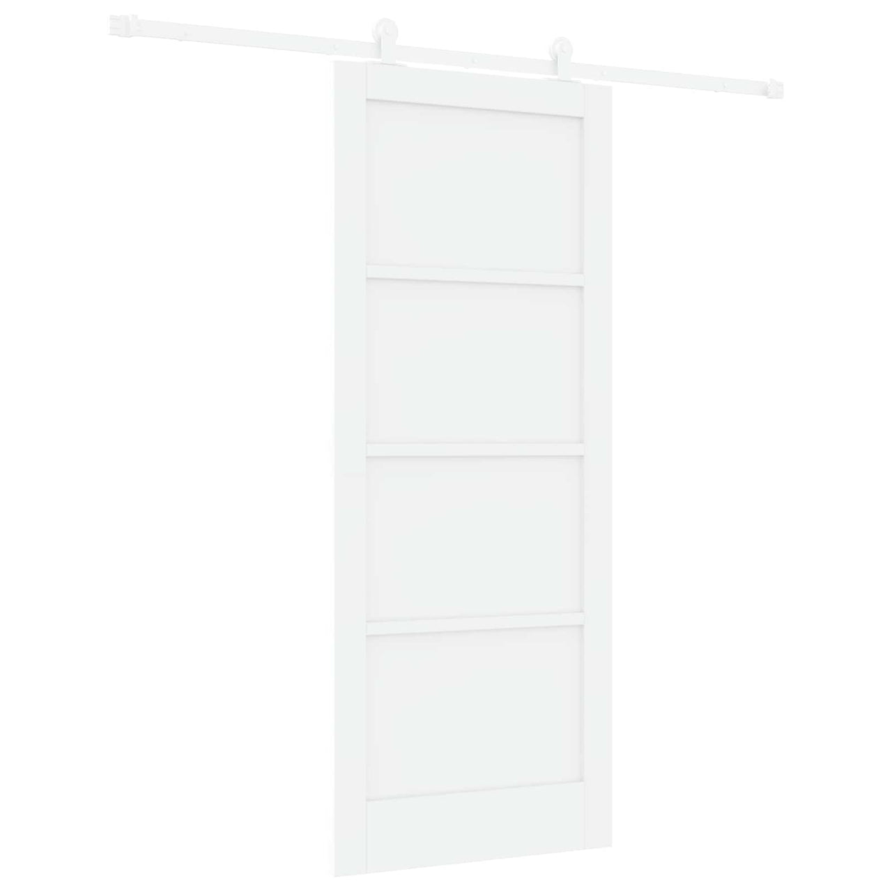 Porta de correr branca 83 x 202 cm em madeira de pinho maciça 