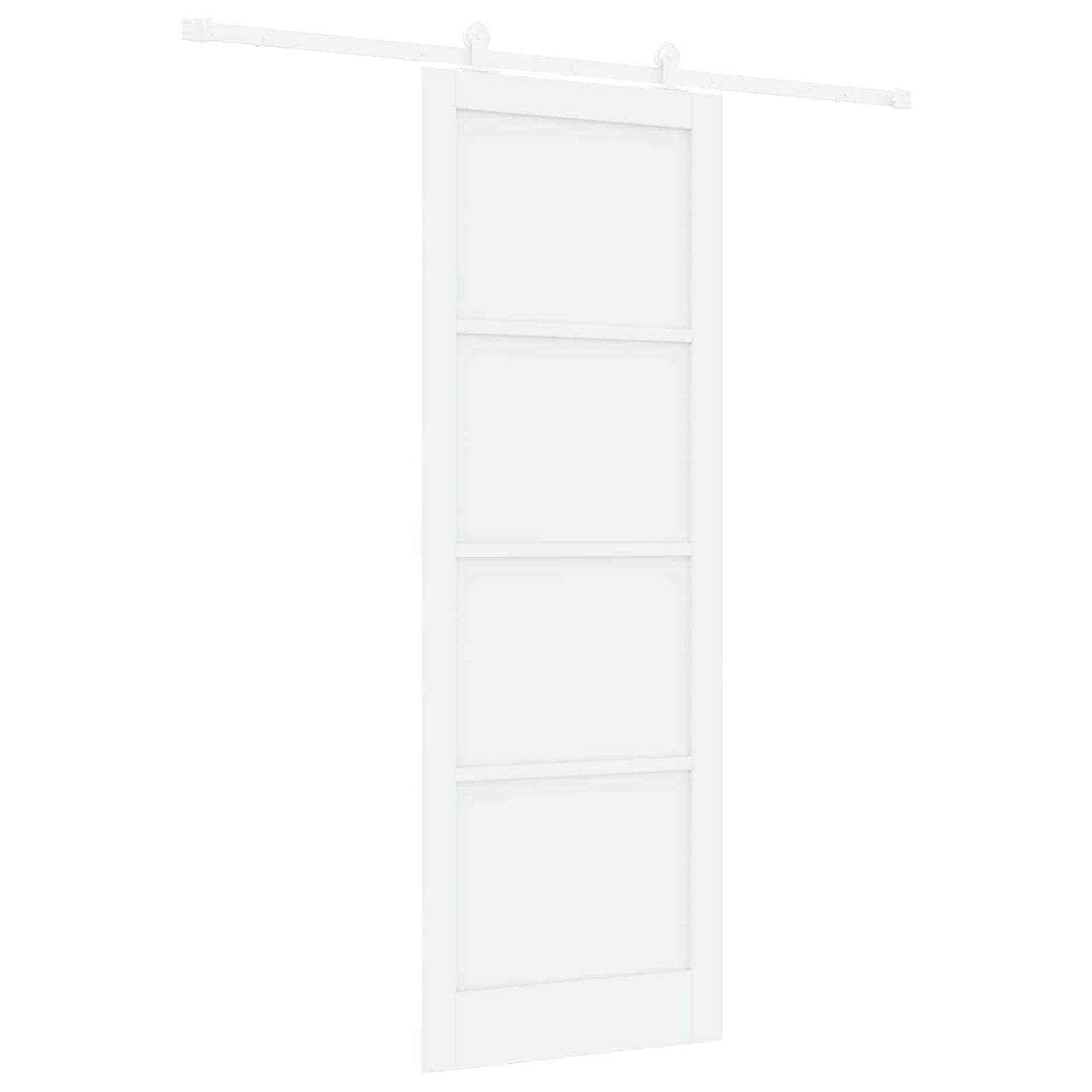 Porta de correr branca 83 x 232 cm em madeira maciça de pinho 