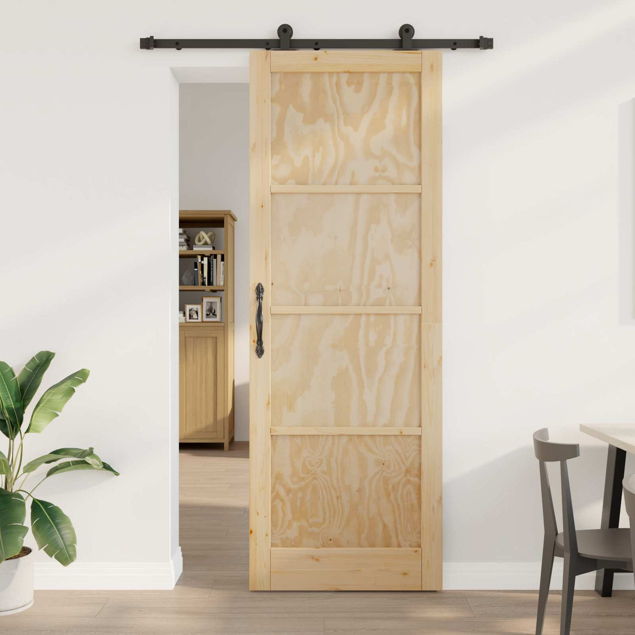 Puerta Corredera Natural 83 x 232 cm — Madera de Pino