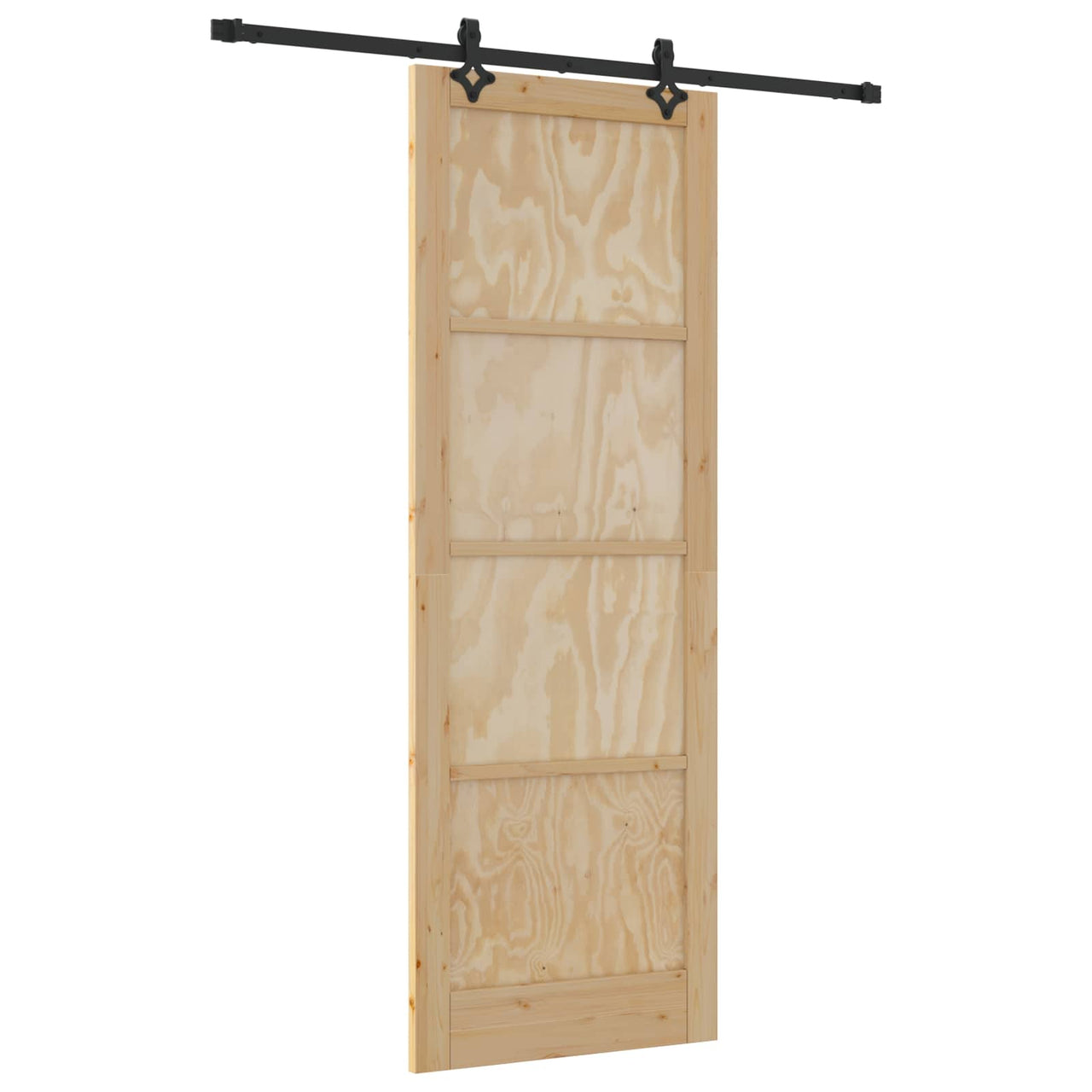 Porta de correr natural e preto 83 x 232 cm 