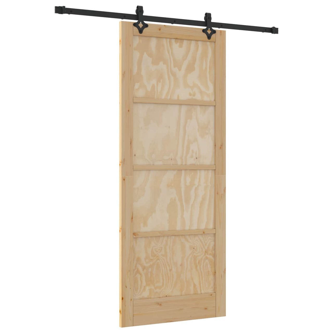 Puerta Corredera Natural y negro 86 x 211 cm