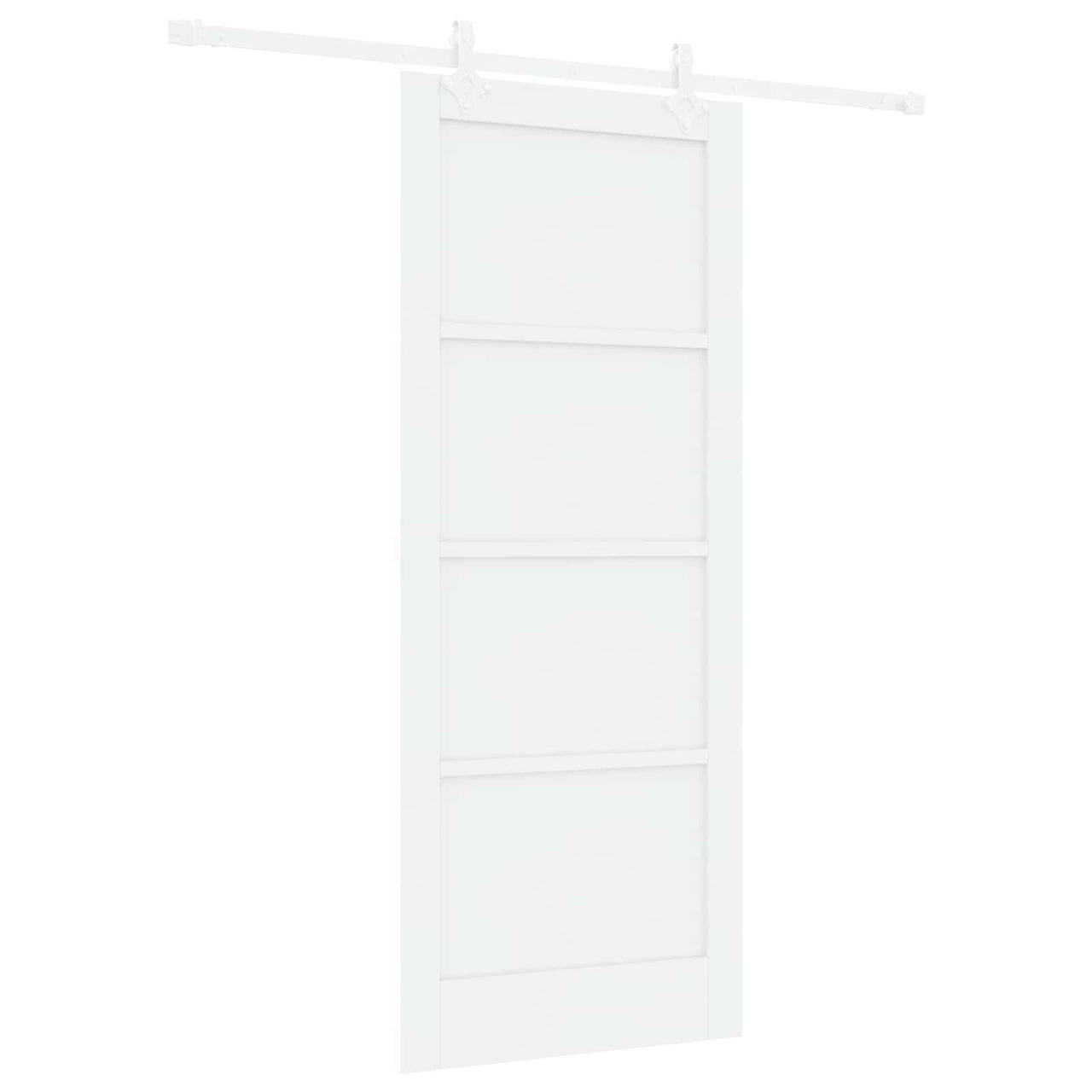 Porta de correr branca 83 x 202 cm Madeira de pinho maciça 