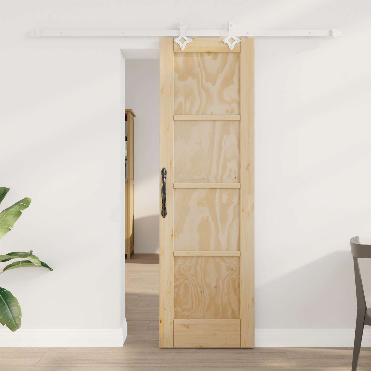 Puerta Corredera Natural y Blanco 61 x 198,5 cm