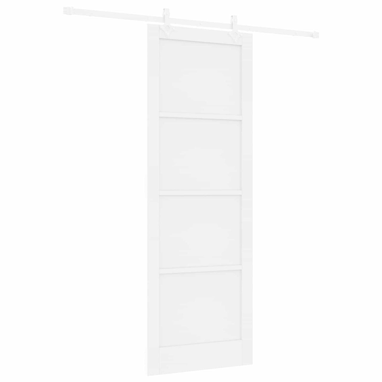 Porta de correr branca 83 x 232 cm em madeira de pinho maciça 