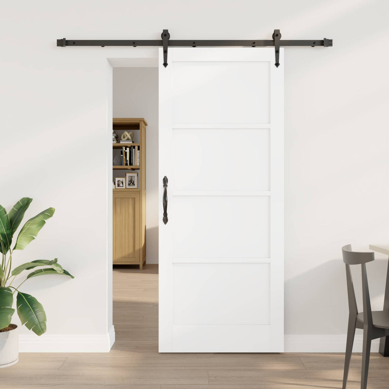 Porta de correr ORKDAL Preto e Branco 83 x 202 cm 
