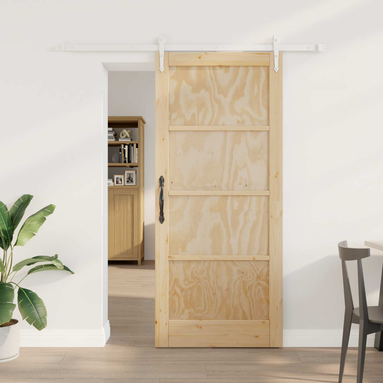 Puerta Corredera Natural y Blanco 86 x 198,5 cm