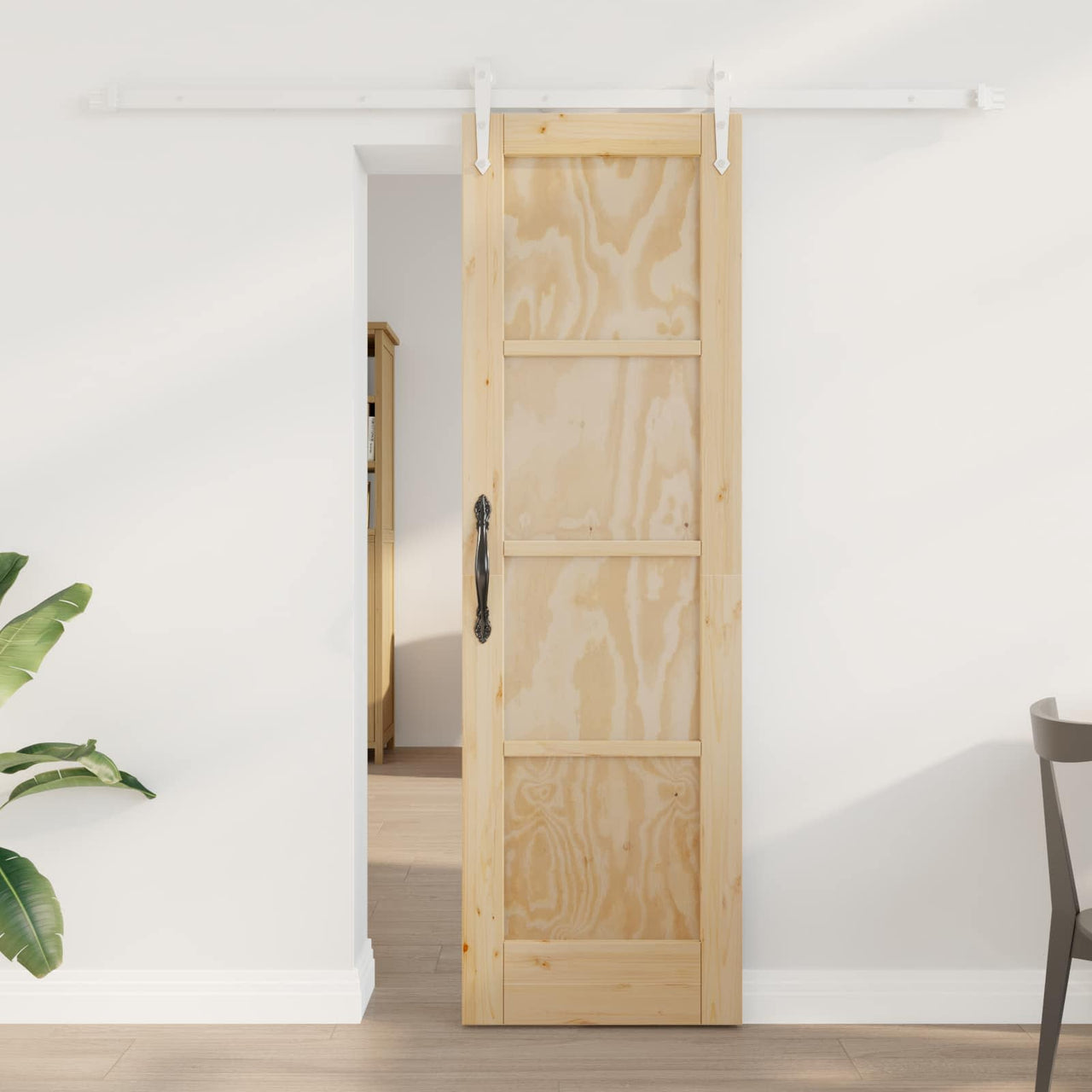 Porta scorrevole ORKDAL naturale e bianco 61 x 198,5 cm 