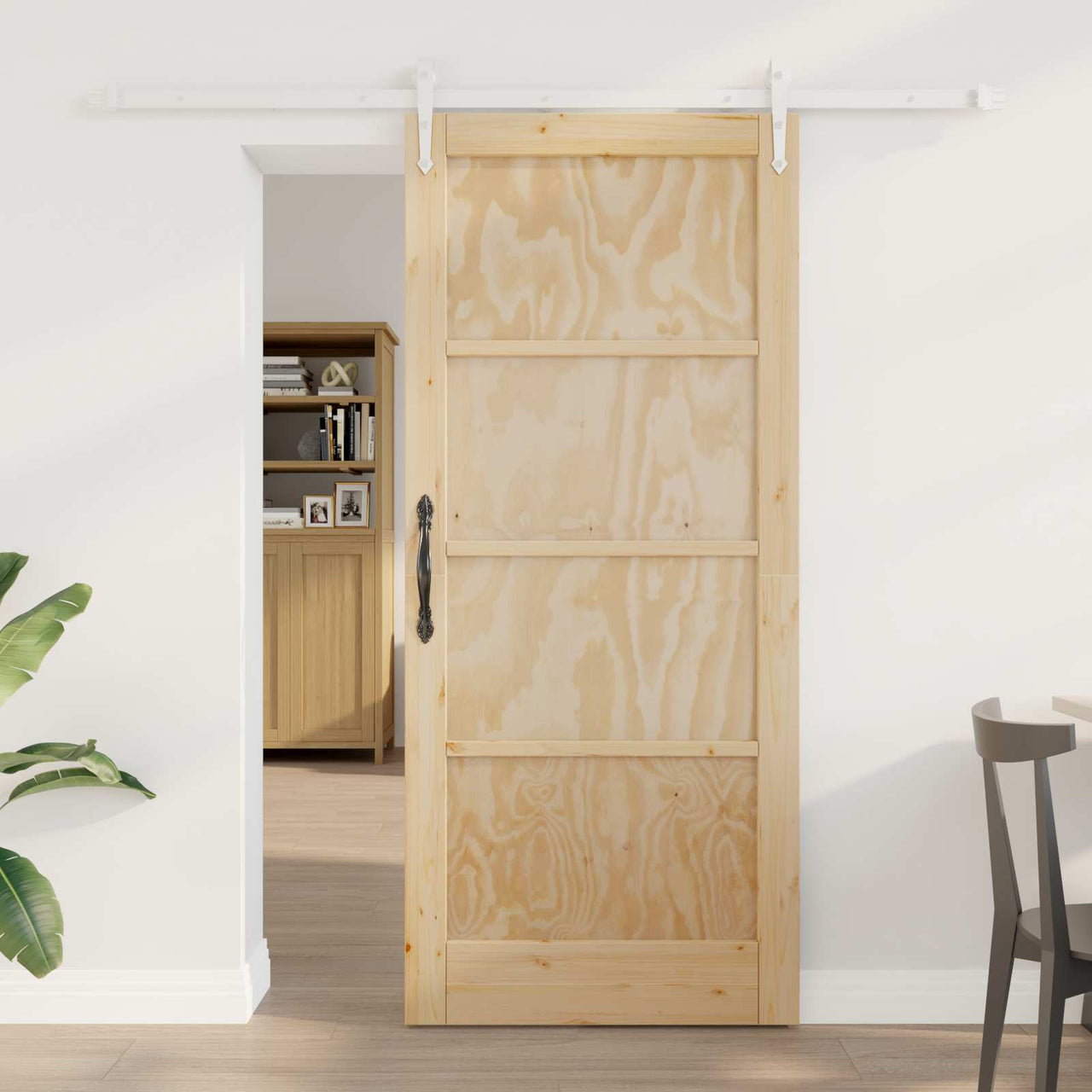 Puerta Corredera ORKDAL Natural y Blanco 86 x 198,5 cm
