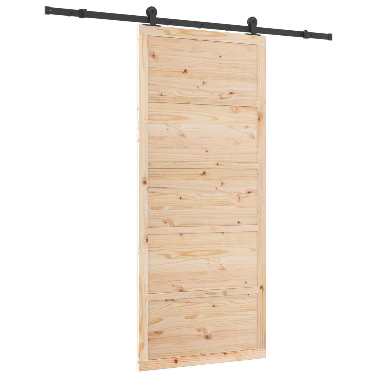 Porta de correr natural 80 x 208 cm em madeira de pinho maciça 