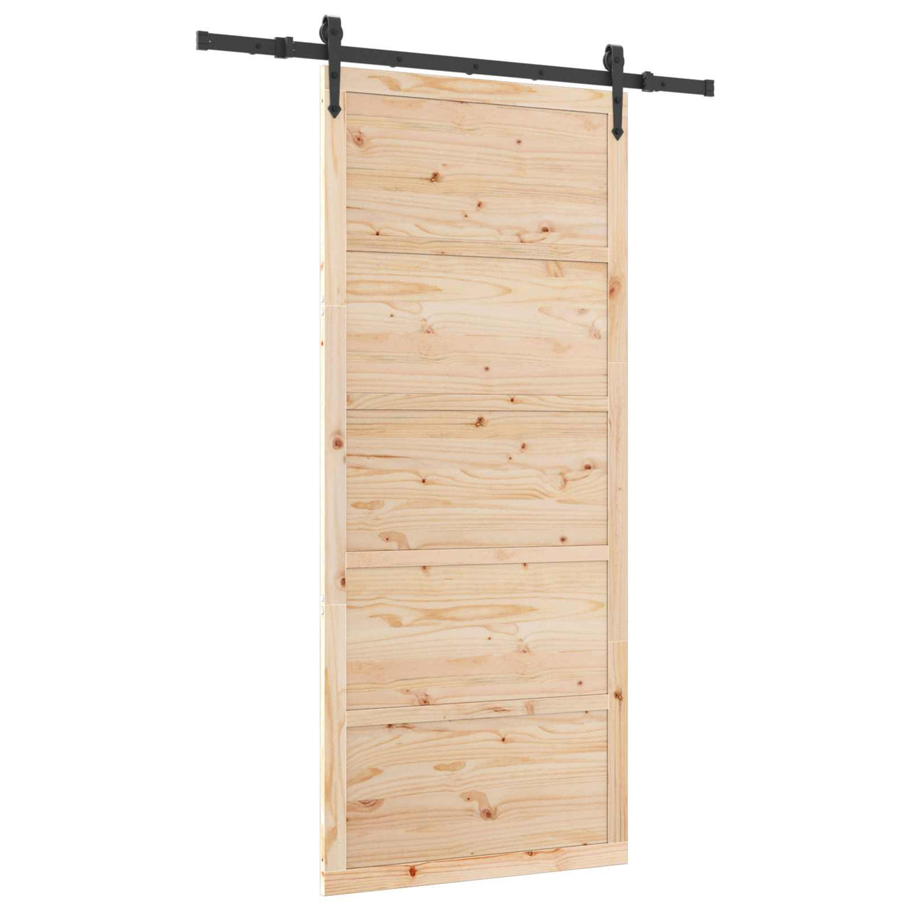 Porta de correr Natural 80 x 208 cm Madeira de Pinheiro Maciça 