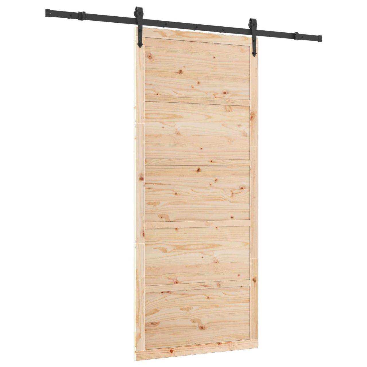 Porta de correr natural 80 x 208 cm em madeira maciça de pinho 