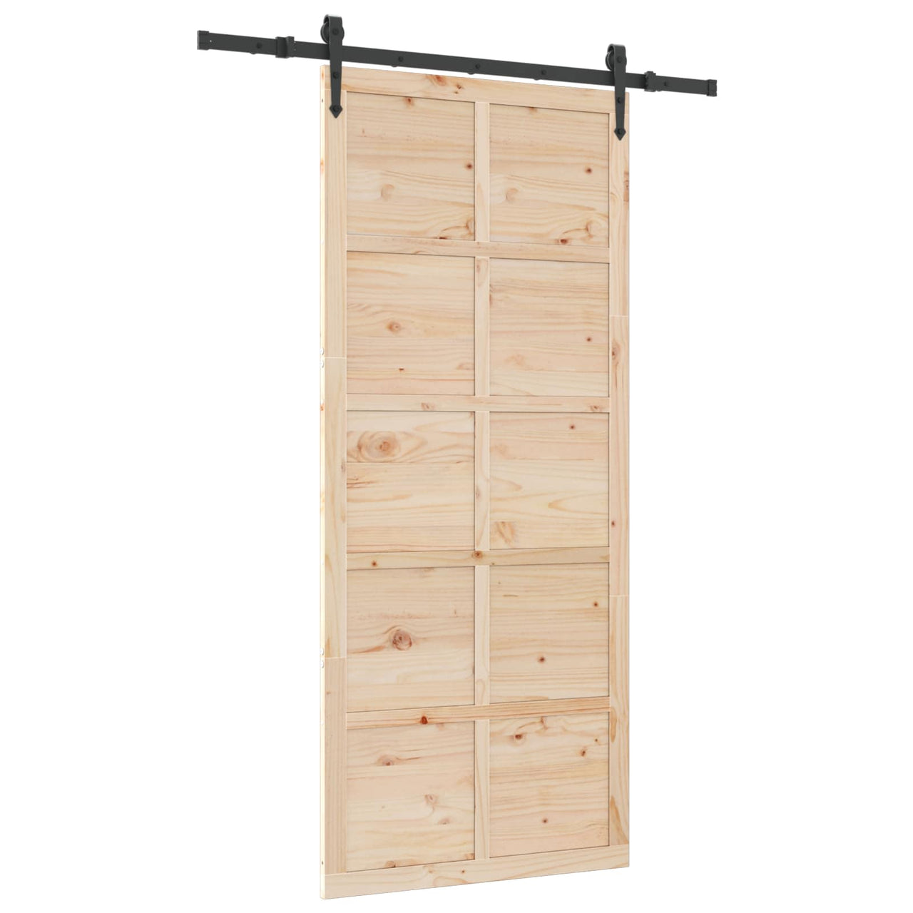 Porta de correr natural 80 x 208 cm em madeira maciça de pinho 