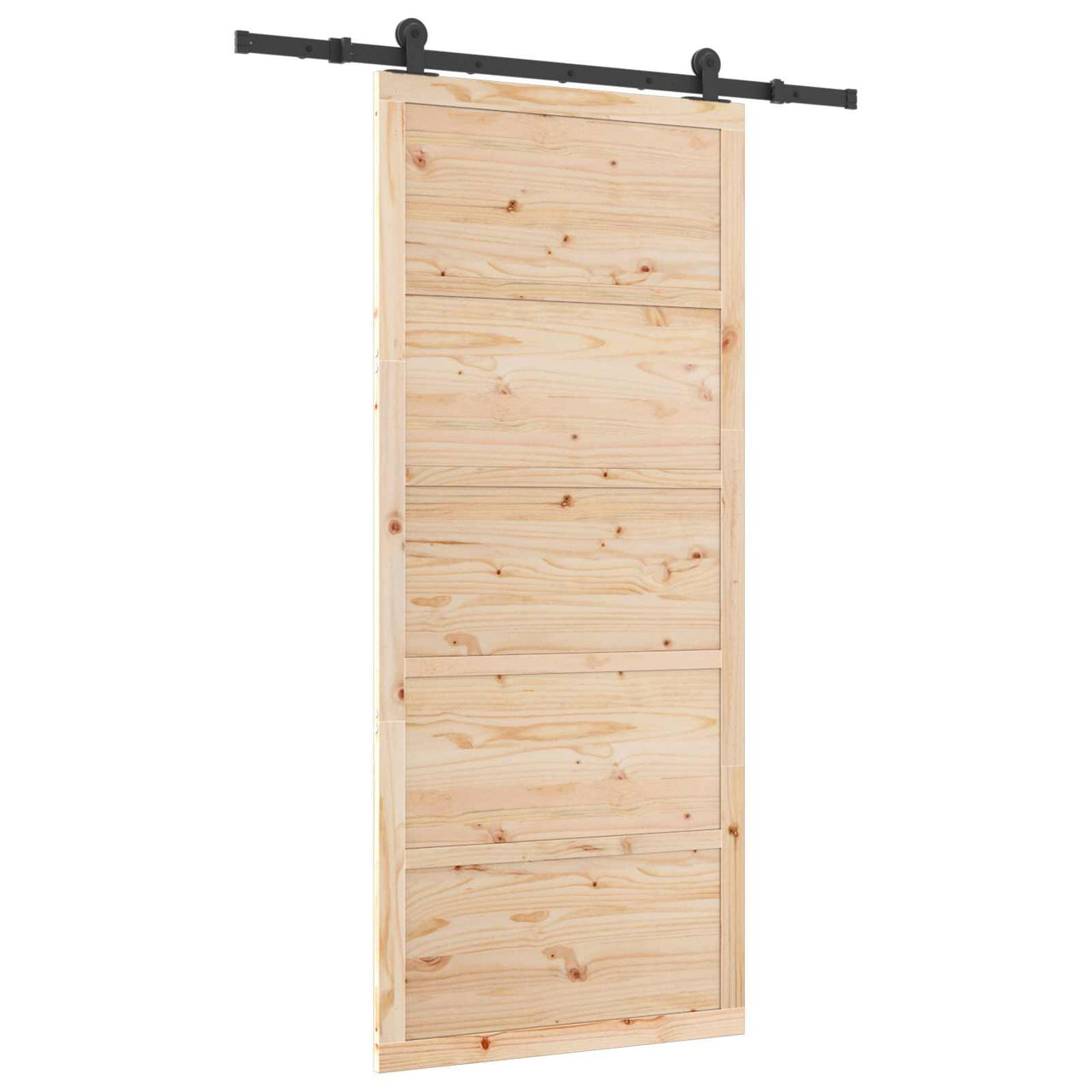 Porta de correr natural 80 x 208 cm em madeira de pinho maciça 