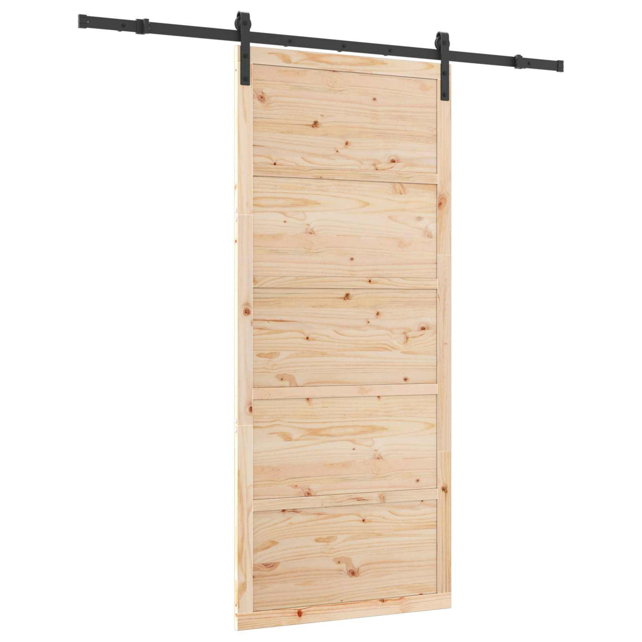 Porta de correr natural 80 x 208 cm em madeira maciça de pinho 