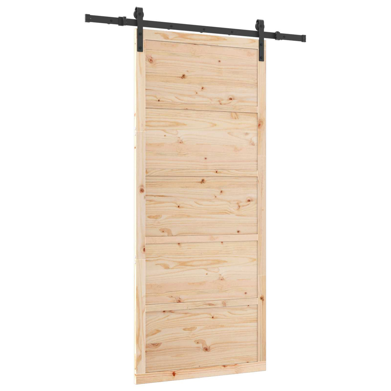 Porta de correr natural 80 x 208 cm em madeira de pinho maciça 