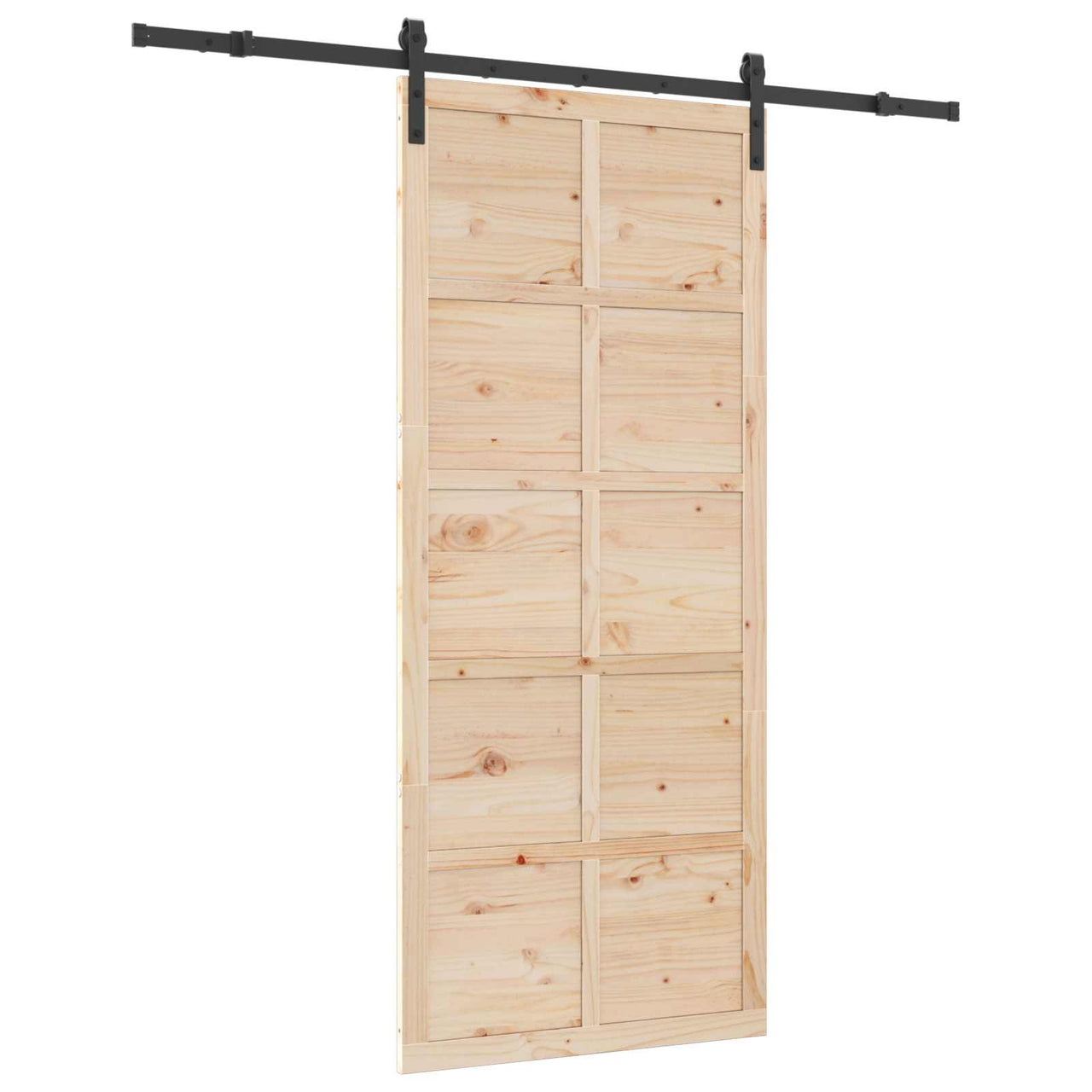 Porta de Correr Natural 80 x 208 cm Madeira de Pinho Maciça 