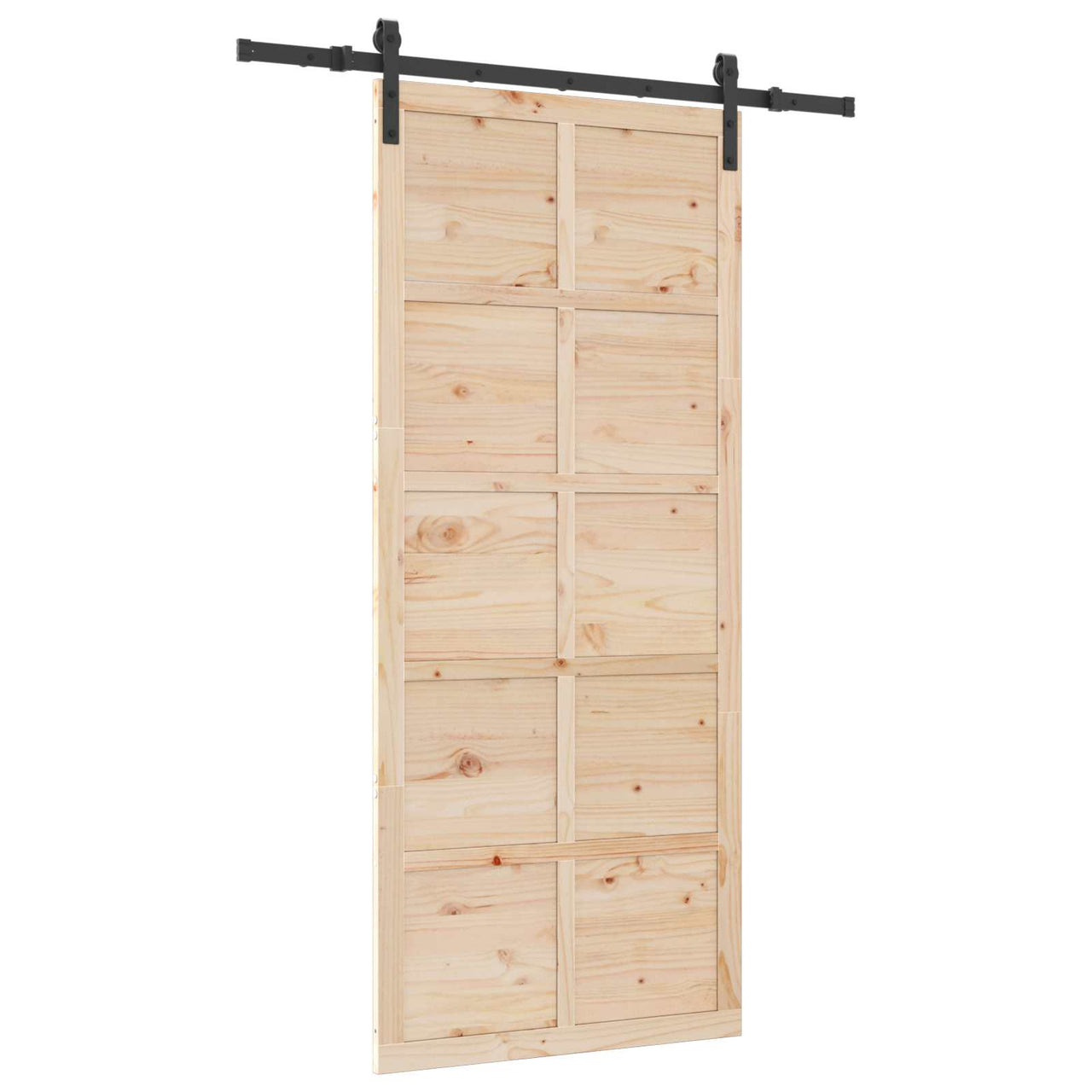 Porta de Correr Natural 80 x 208 cm Madeira de Pinho Maciça 
