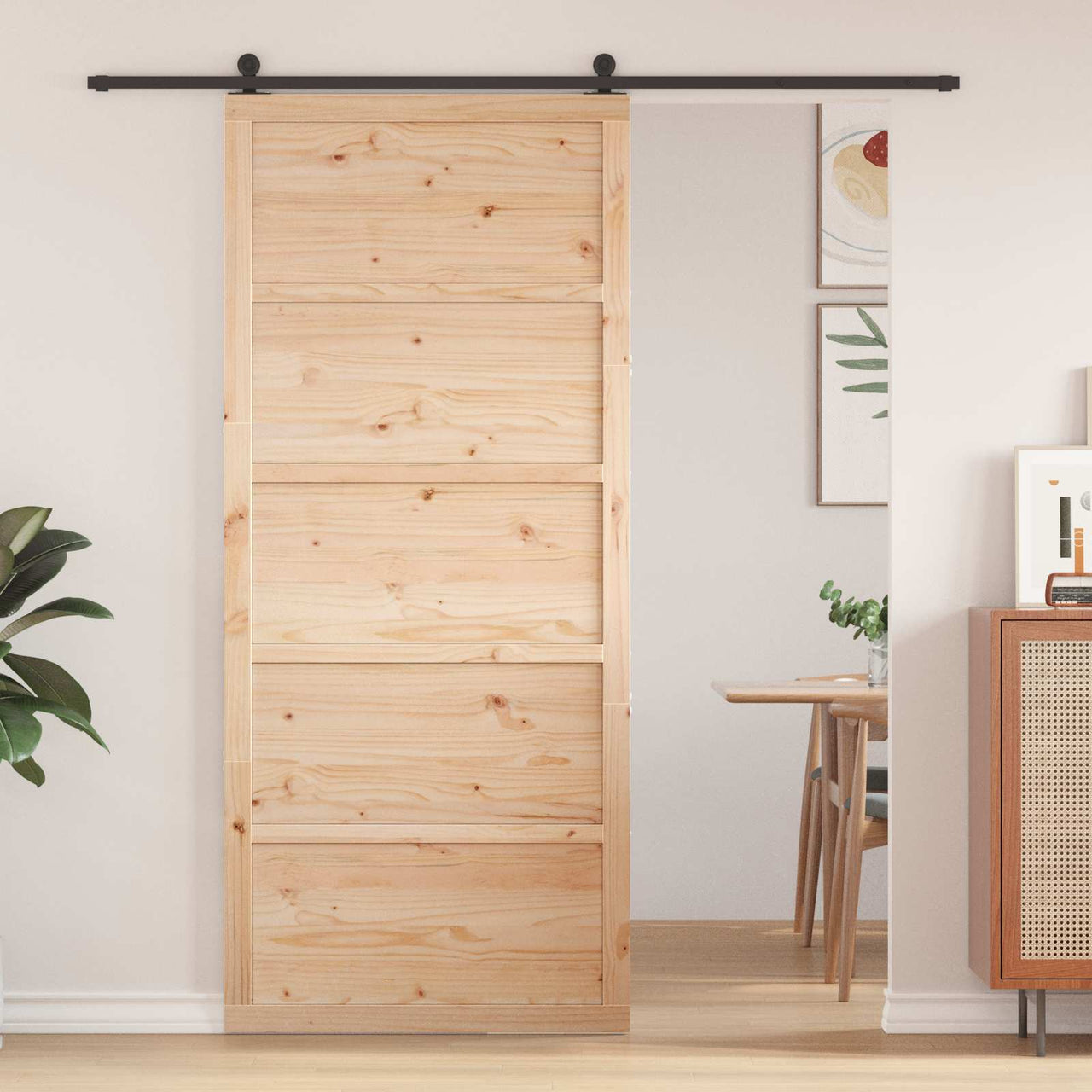 Puerta Corrediza Natural 80 x 2,5 x 208 cm
