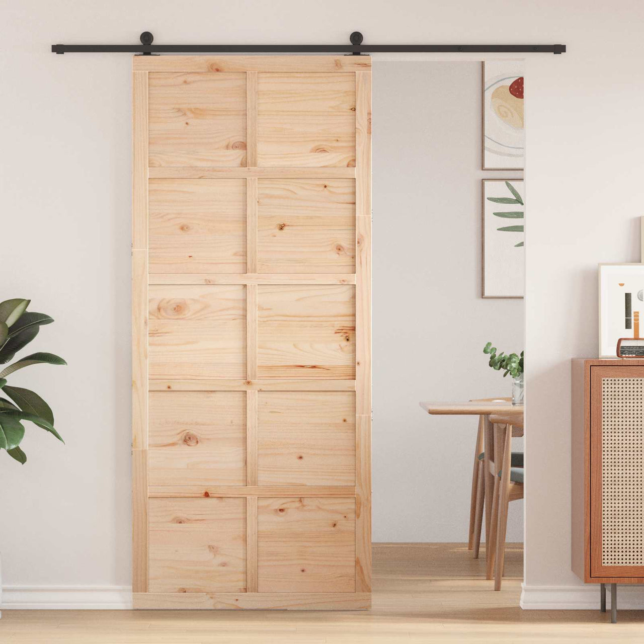 Puerta Corrediza Natural 80 x 2,5 x 208 cm