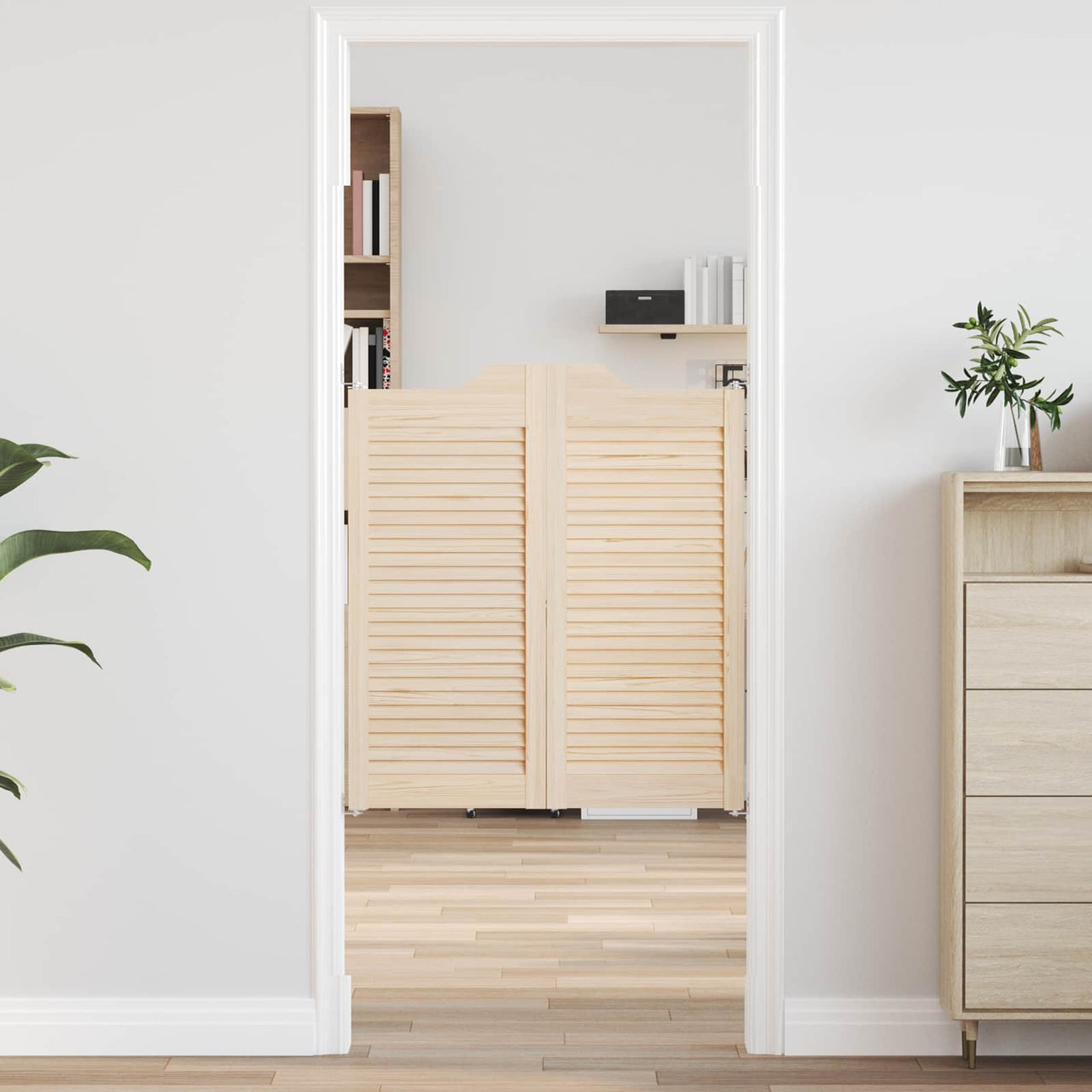 Puertas batientes 2 pcs Natural Madera de Pino Maciza