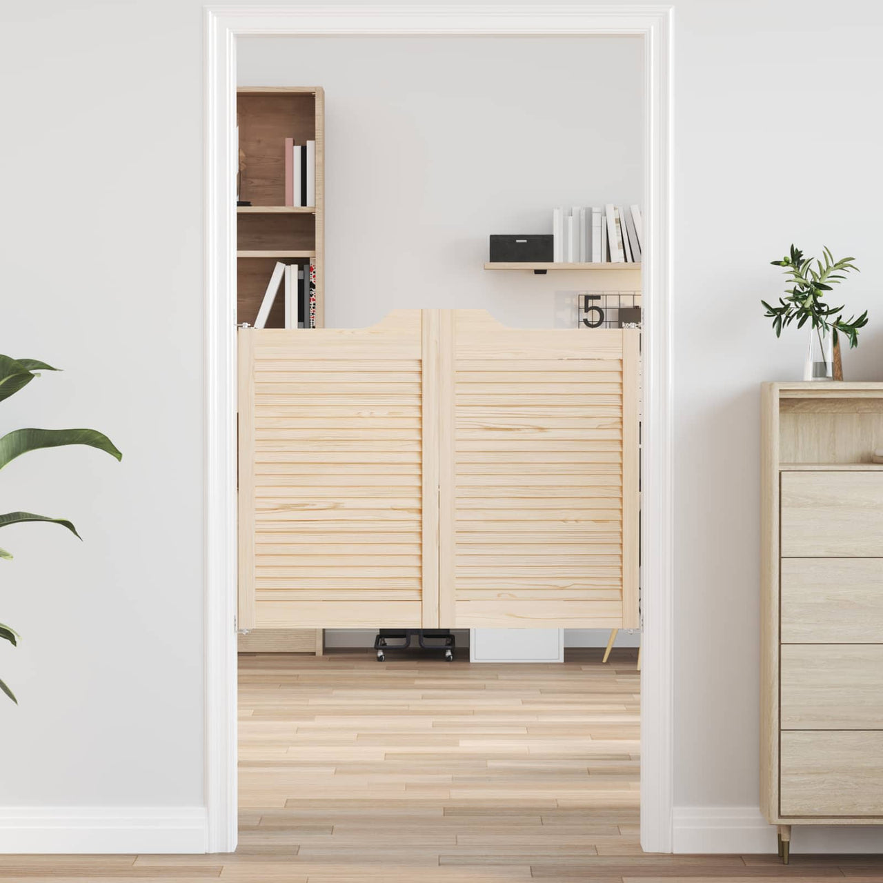 Puertas Batientes 80 x 50 cm Madera de Pino Maciza