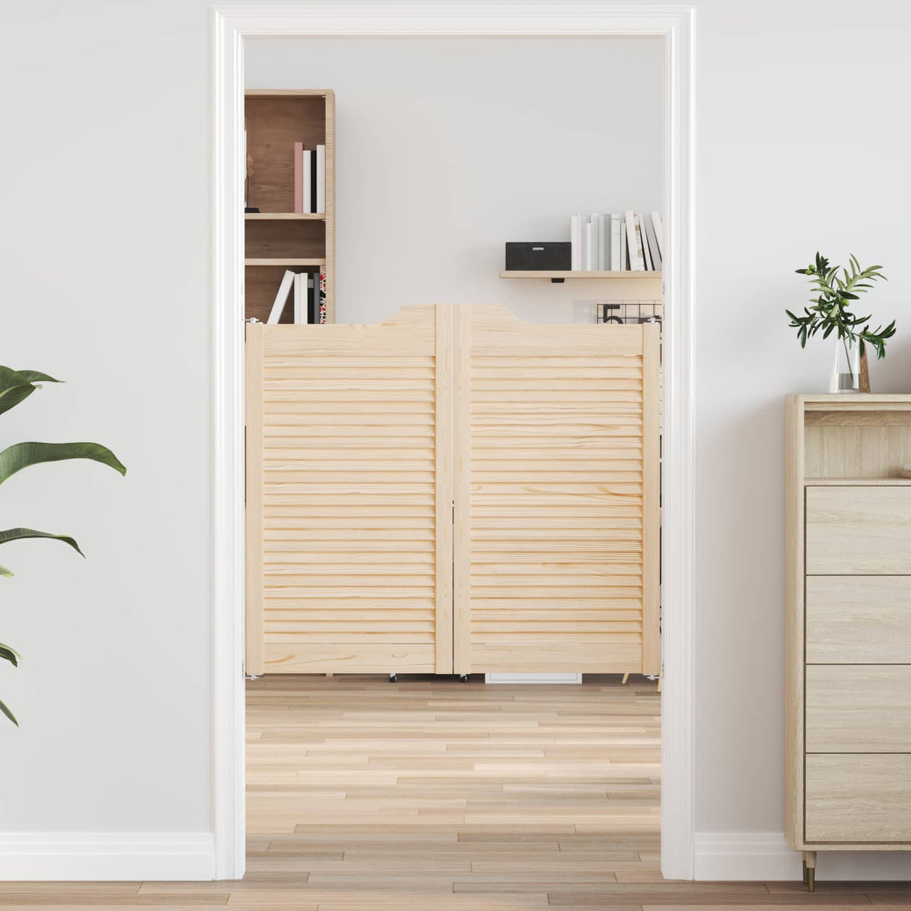 Puertas Batientes 90 x 50 cm Madera de Pino Maciza