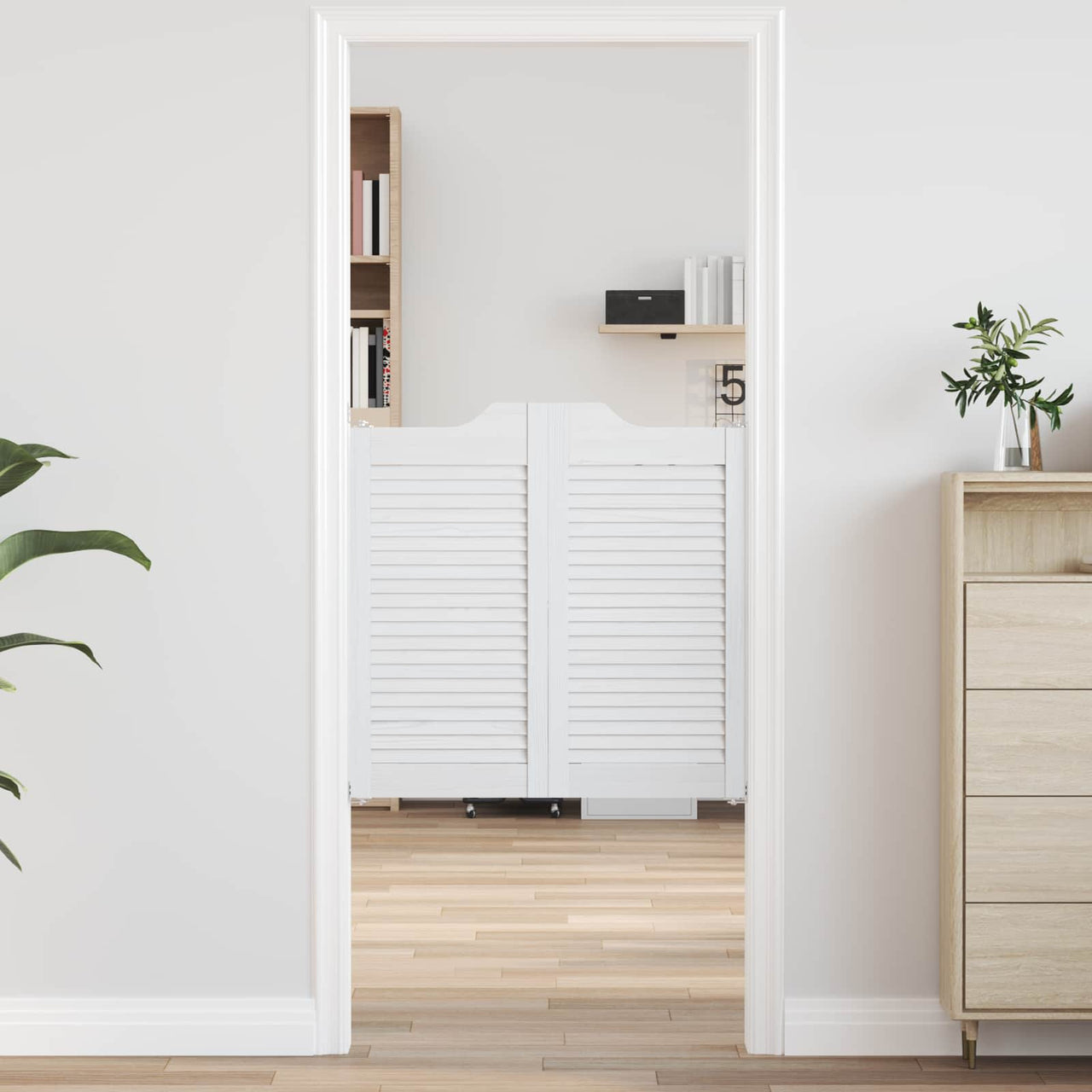 Puertas Batientes Blanco 80 x 80 cm Madera de Pino Maciza