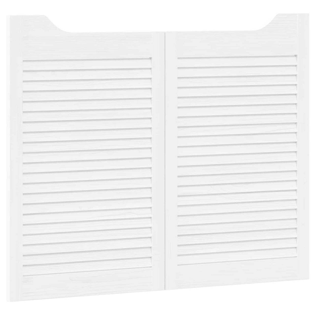 Puertas Batientes 100x80cm Blanco Madera de Pino Maciza - 2 Pcs