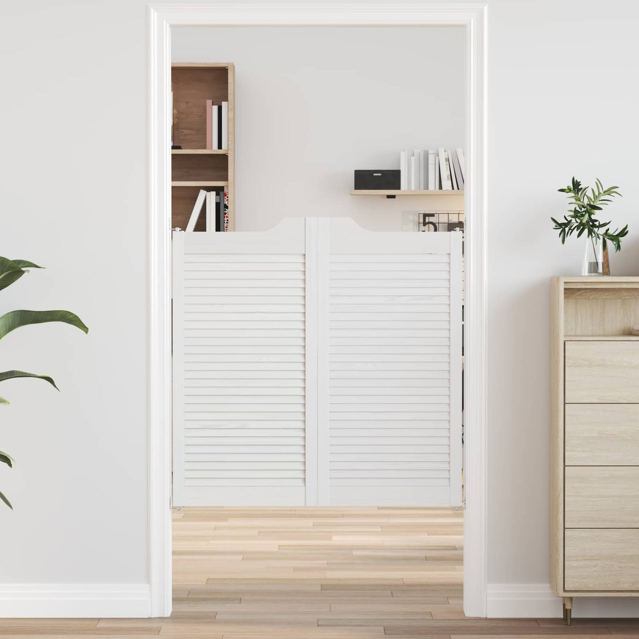 Puertas Batientes Blanco 100 x 50 cm Madera de Pino Maciza