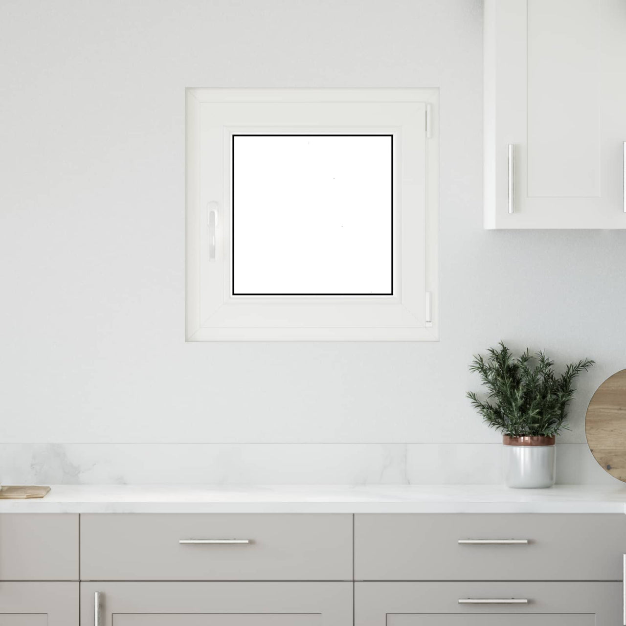 RISOR basement window 60 x 60 cm PVC and glass White 
