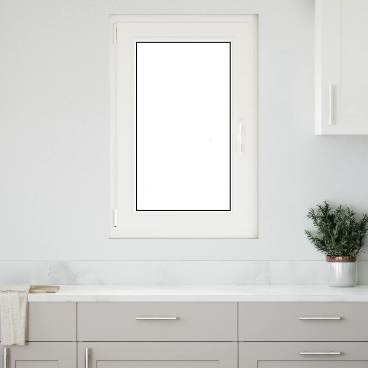 Basement window RISOR 60 x 100 cm PVC and glass White 