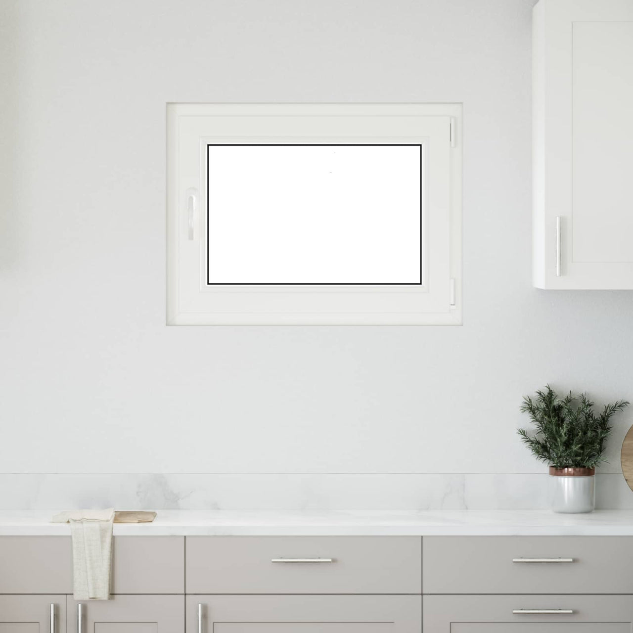 Basement window RISOR 80 x 70 cm PVC and glass White 