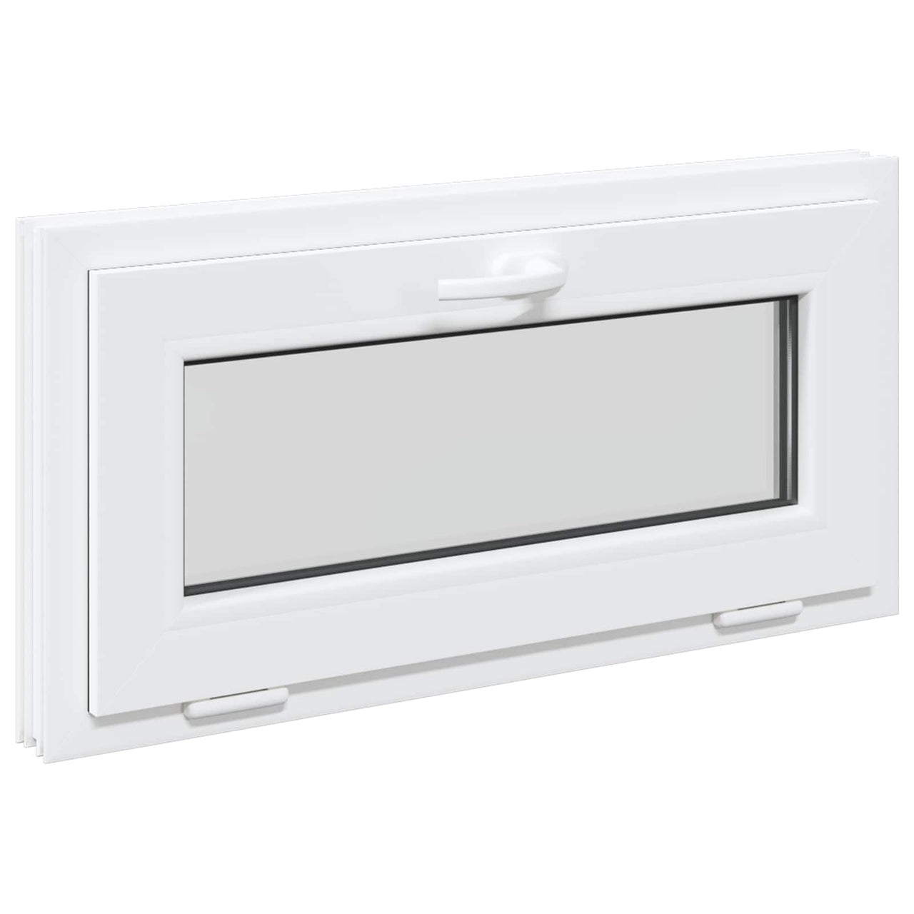 RISOR basement window 80 x 40 cm PVC and glass White 