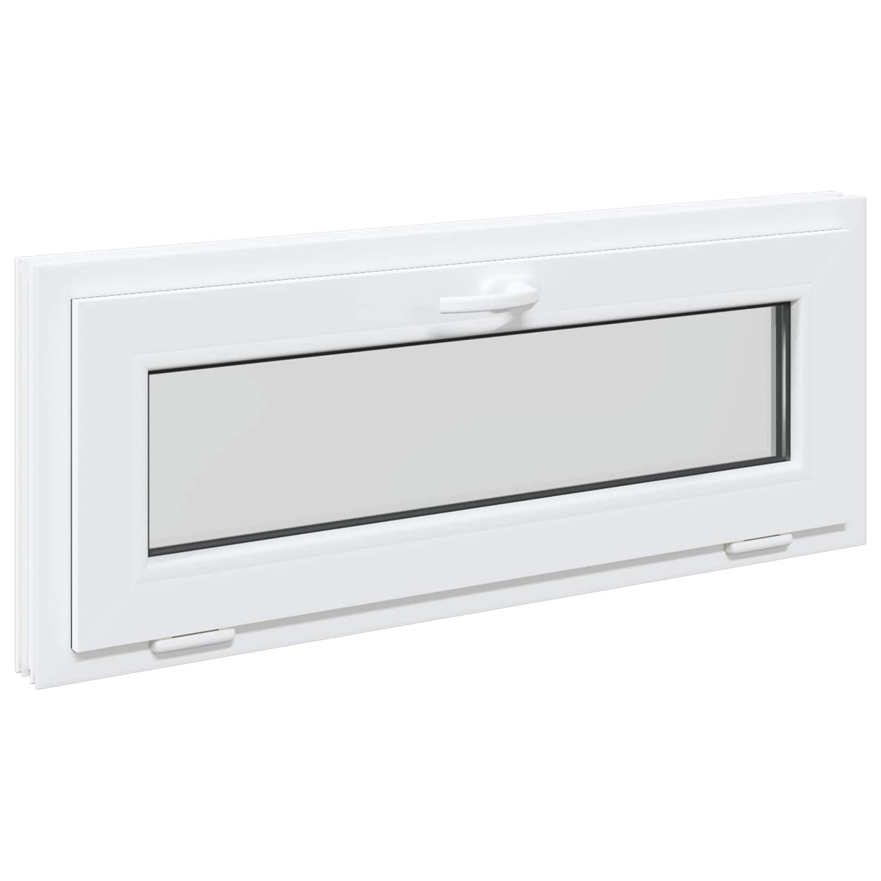 RISOR basement window 110 x 40 cm PVC and glass White 
