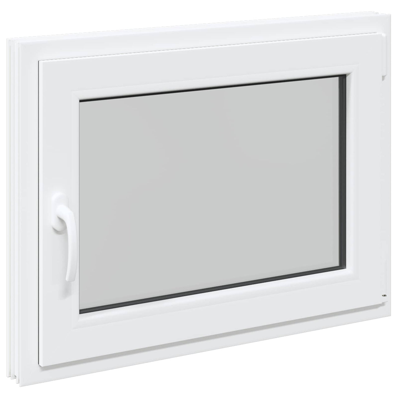Basement window RISOR 80 x 50 cm PVC and glass White 