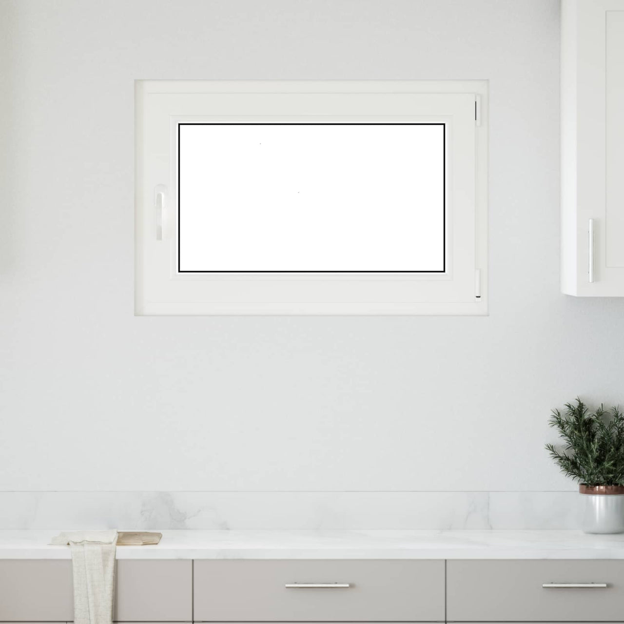 RISOR 90 x 60 cm PVC and glass basement window White 