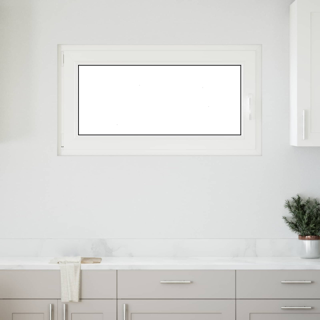 RISOR basement window 110 x 60 cm PVC and glass White 