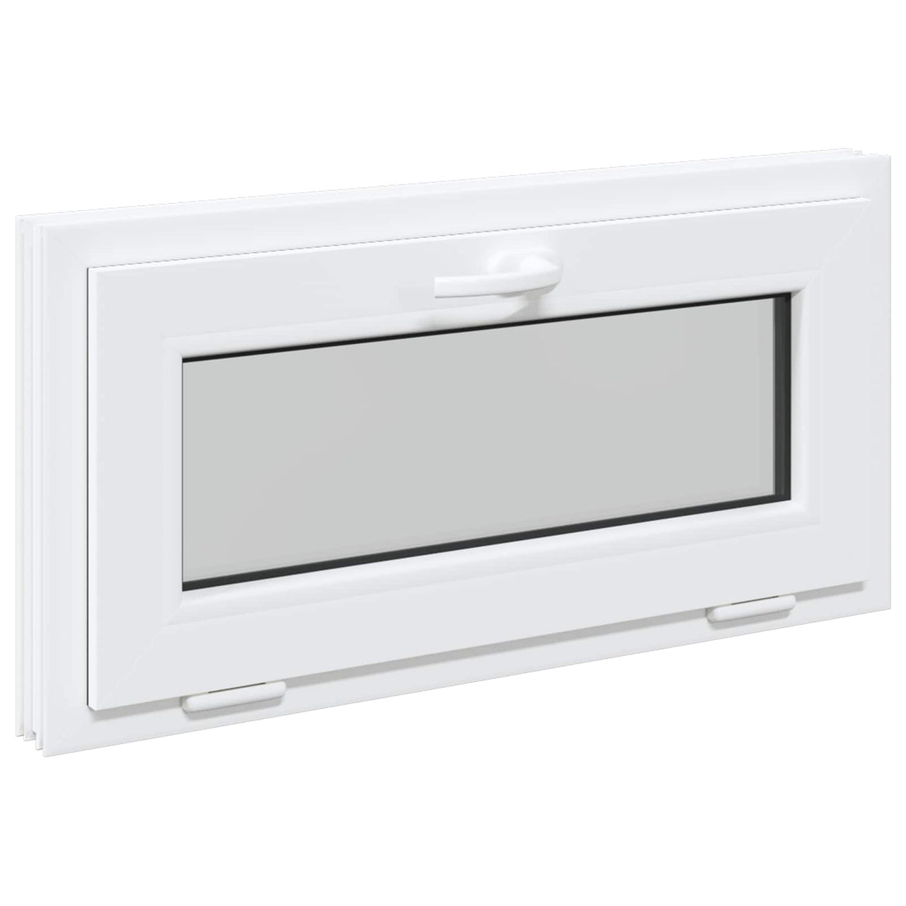 Basement window RISOR 80 x 40 cm PVC and glass White 