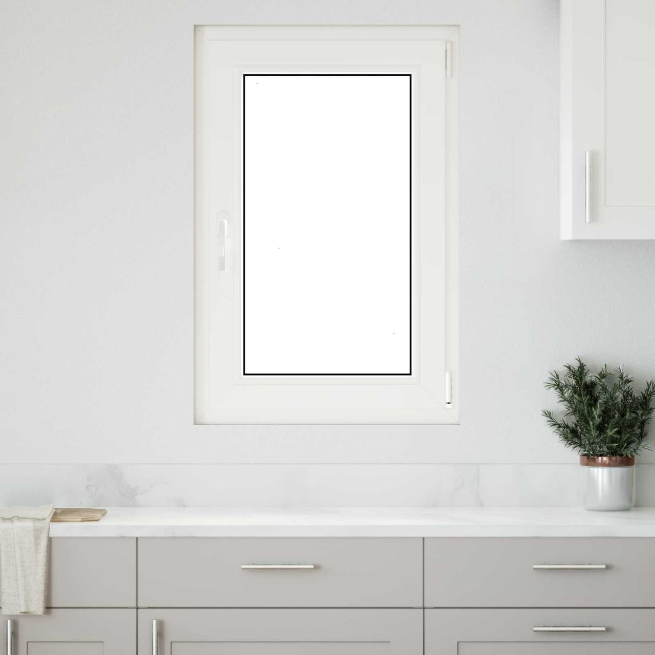 RISOR basement window 60 x 90 cm PVC and glass Anthracite gray 