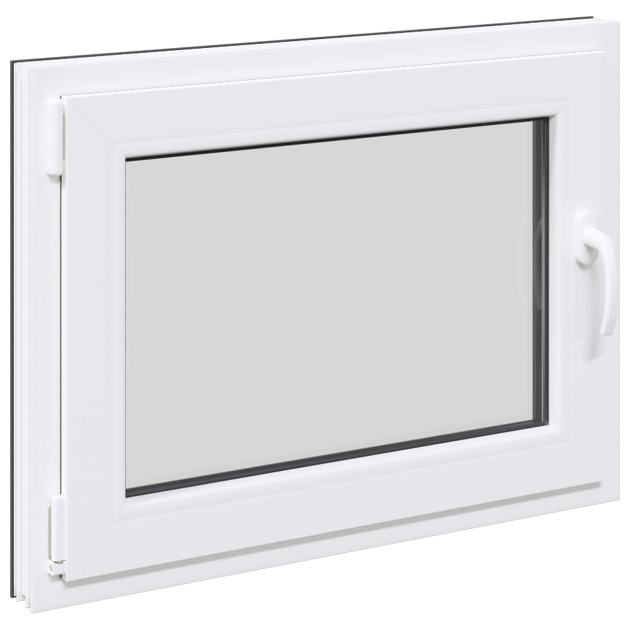 RISOR basement window 80 x 70 cm PVC and glass Anthracite gray 