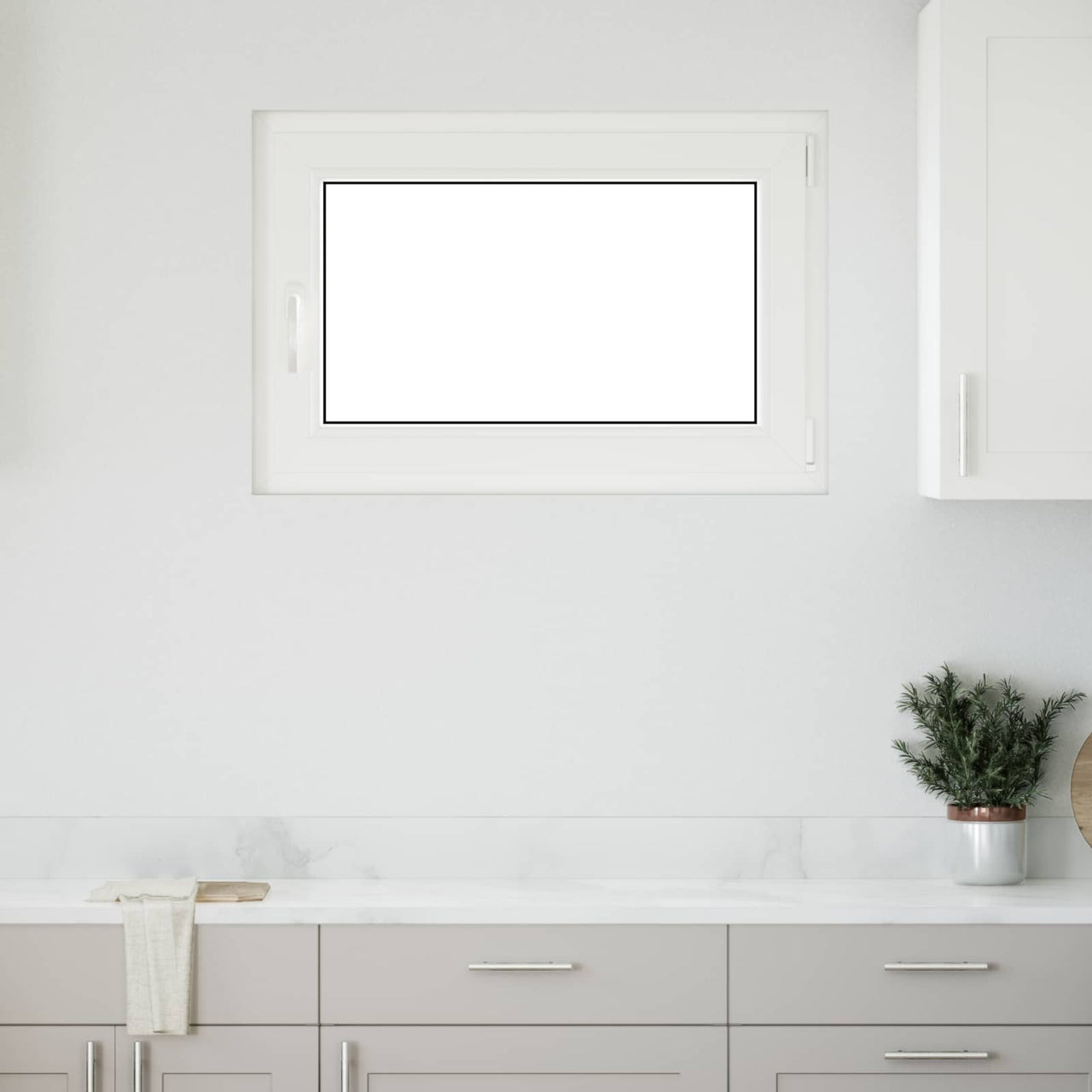 RISOR basement window 80 x 70 cm PVC and glass Anthracite gray 