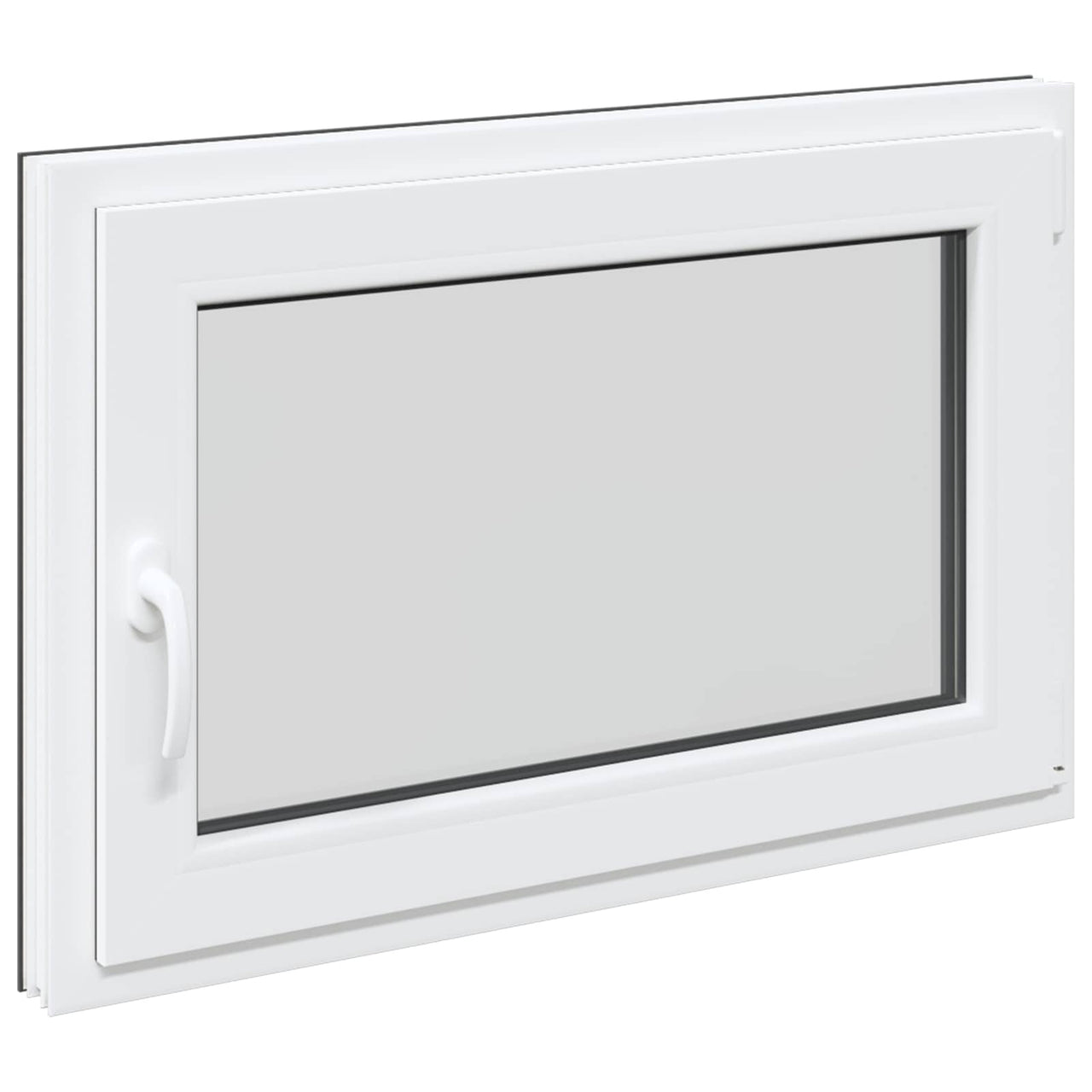 Ventana de Sótano 90 x 50 cm PVC y Vidrio Gris Antracita