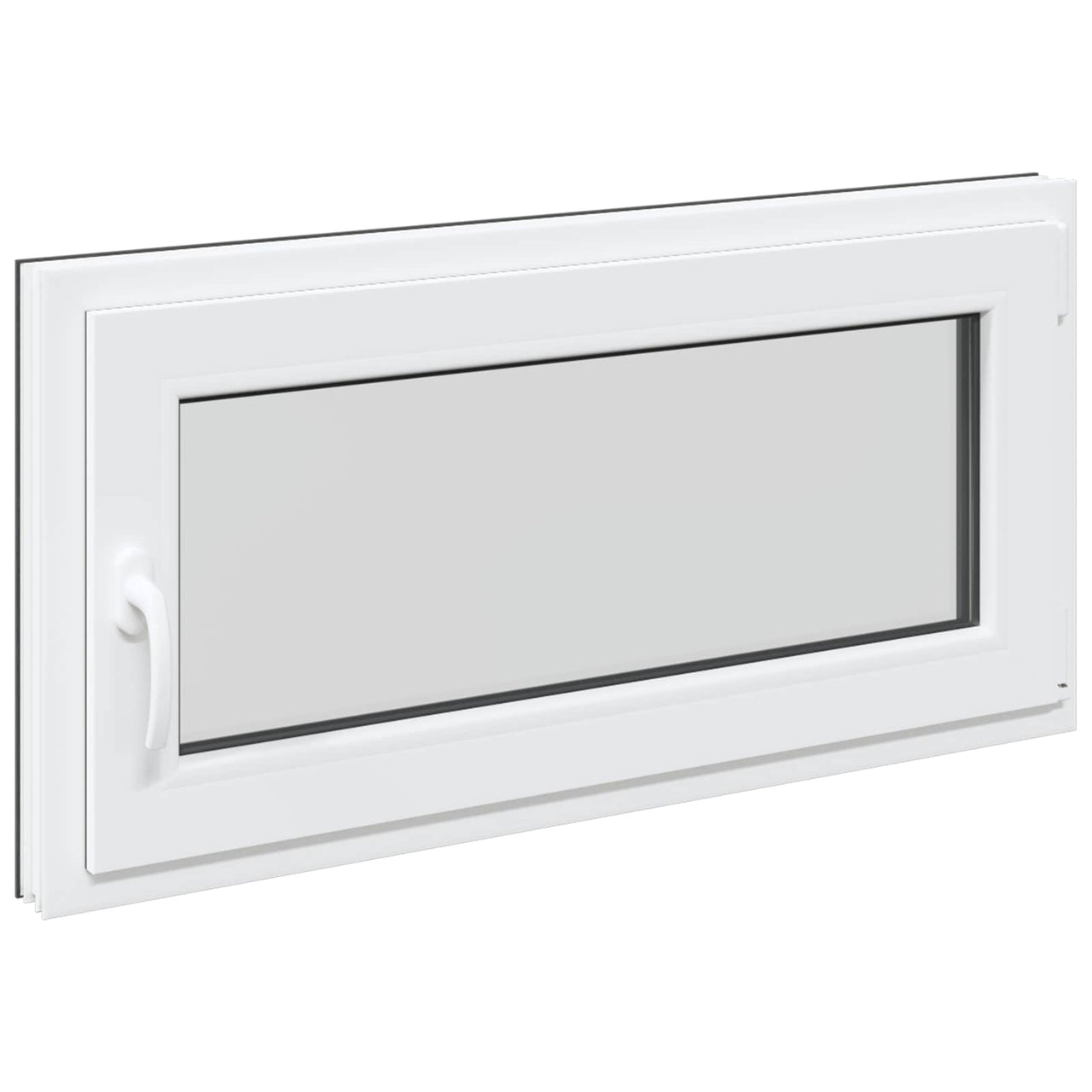 RISOR basement window 100 x 50 cm PVC and glass Anthracite gray 