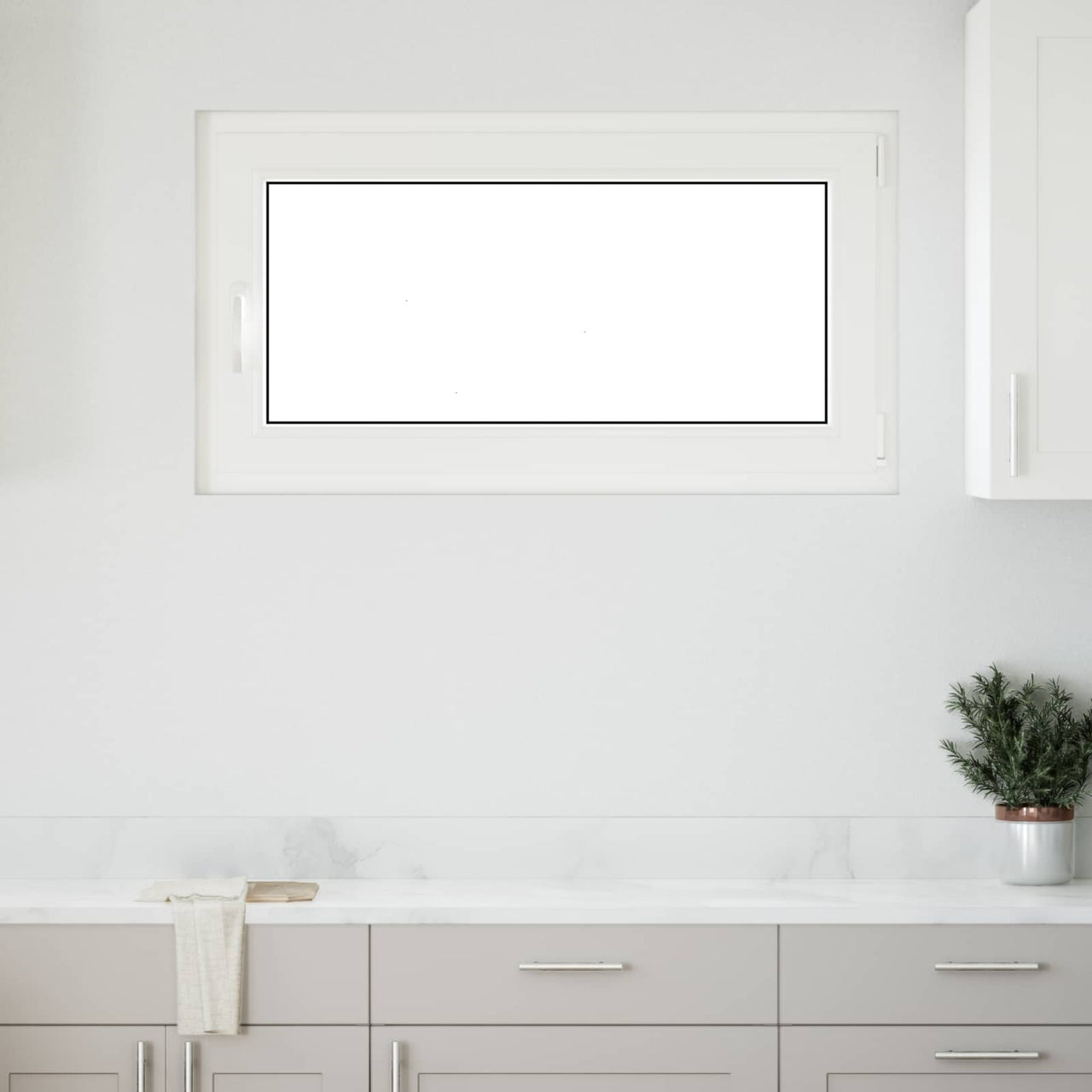 RISOR basement window 110 x 50 cm PVC and glass Anthracite gray 