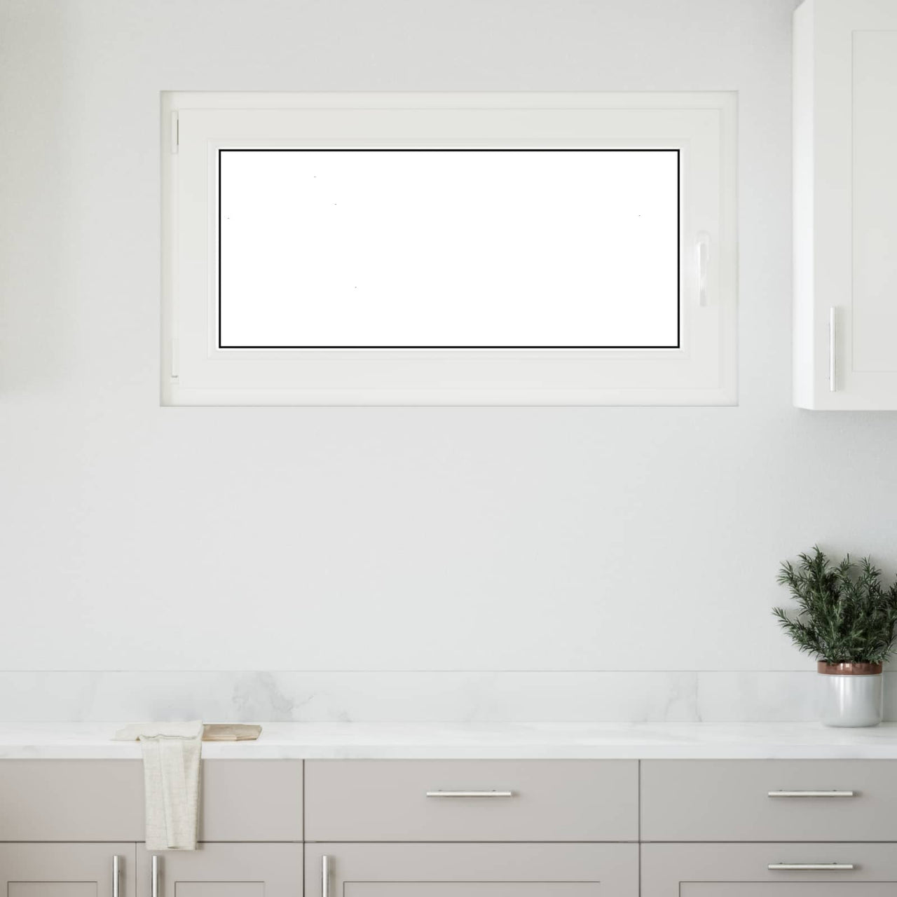 RISOR basement window 110 x 50 cm PVC and glass Anthracite gray 