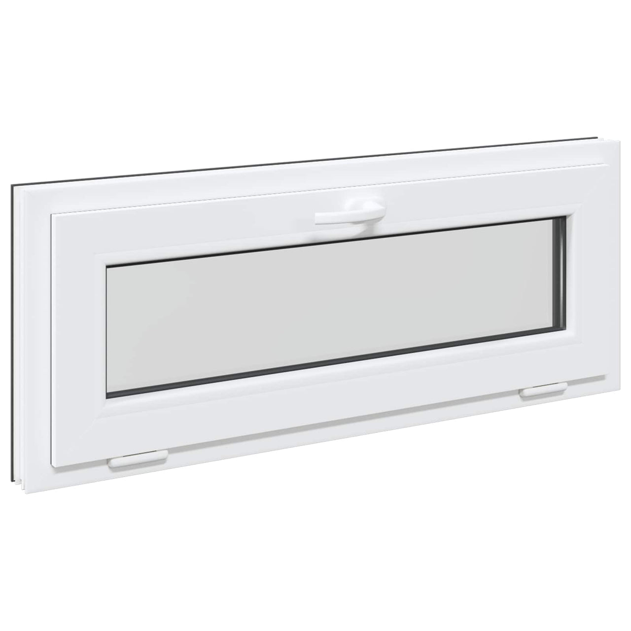 RISOR basement window 110 x 40 cm PVC and glass Anthracite gray 
