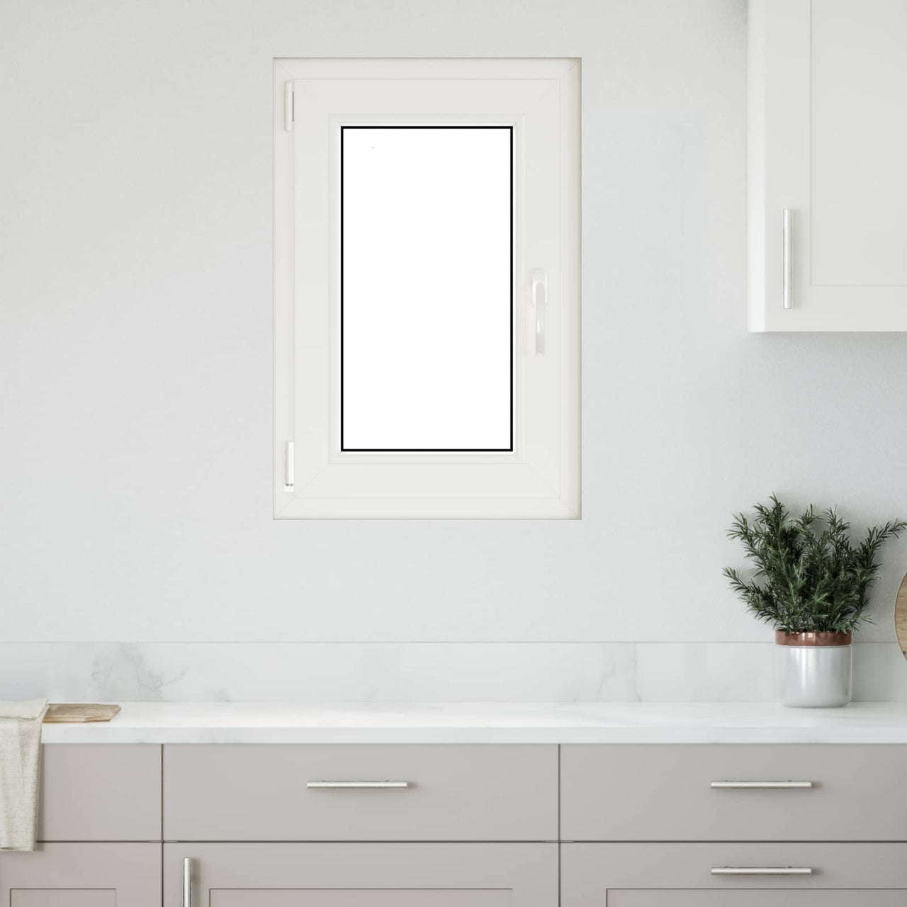 Basement window RISOR 50 x 75 cm PVC and glass Anthracite gray 
