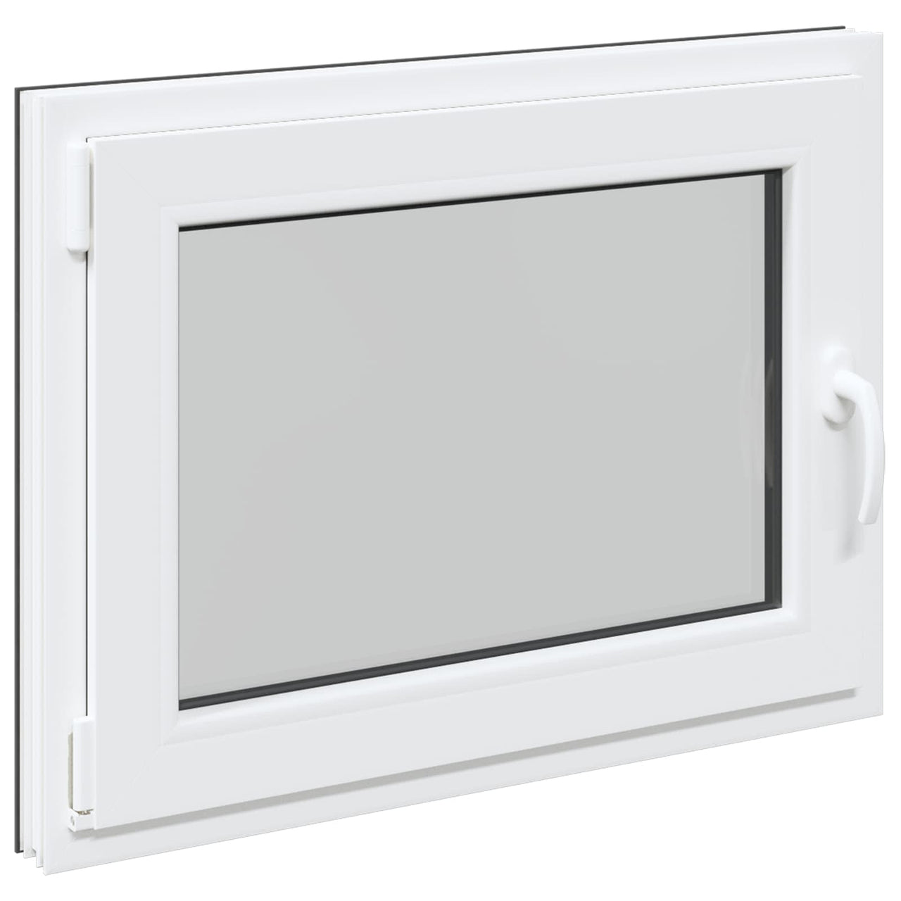 Basement window RISOR 80 x 50 cm PVC and glass Anthracite gray 