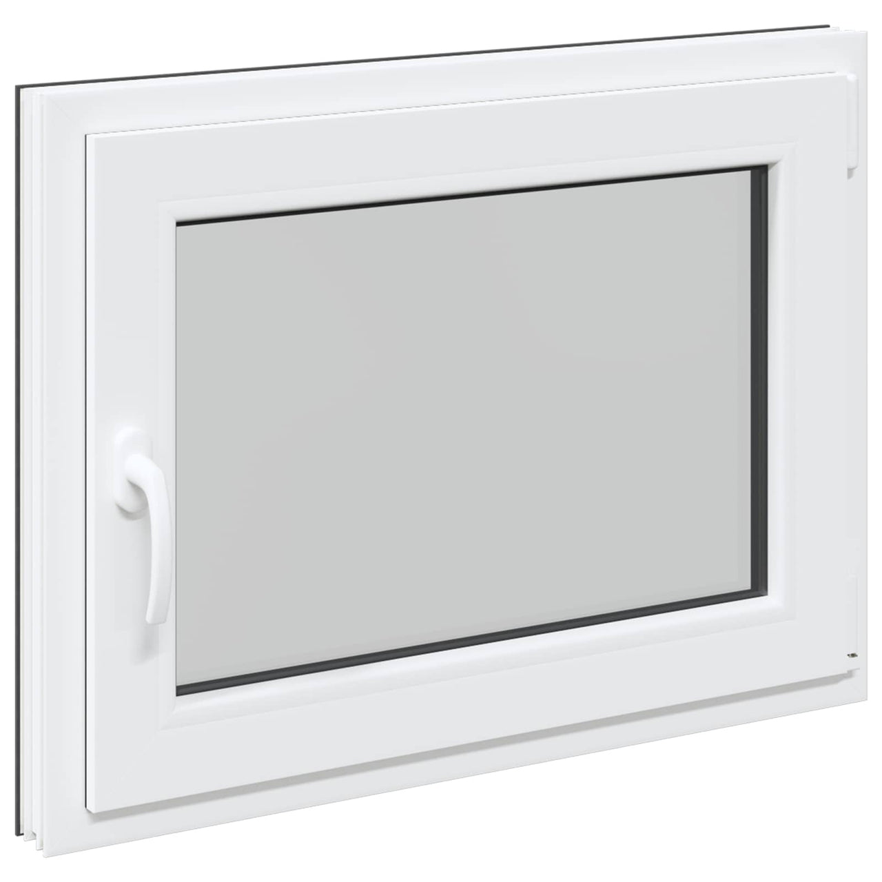 RISOR basement window 80 x 60 cm PVC and glass Anthracite gray 