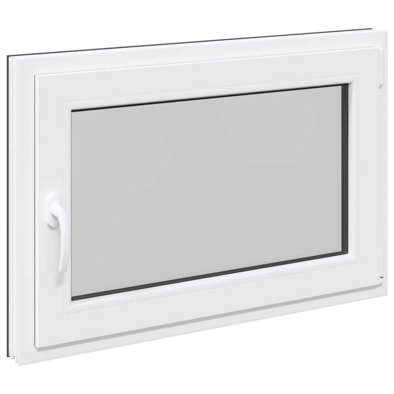 RISOR basement window 80 x 70 cm PVC and glass Anthracite gray 